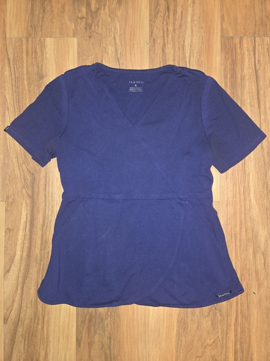 Jaanuu Tops - Jaanuu Women's Navy Wrap-Style Scrub Top